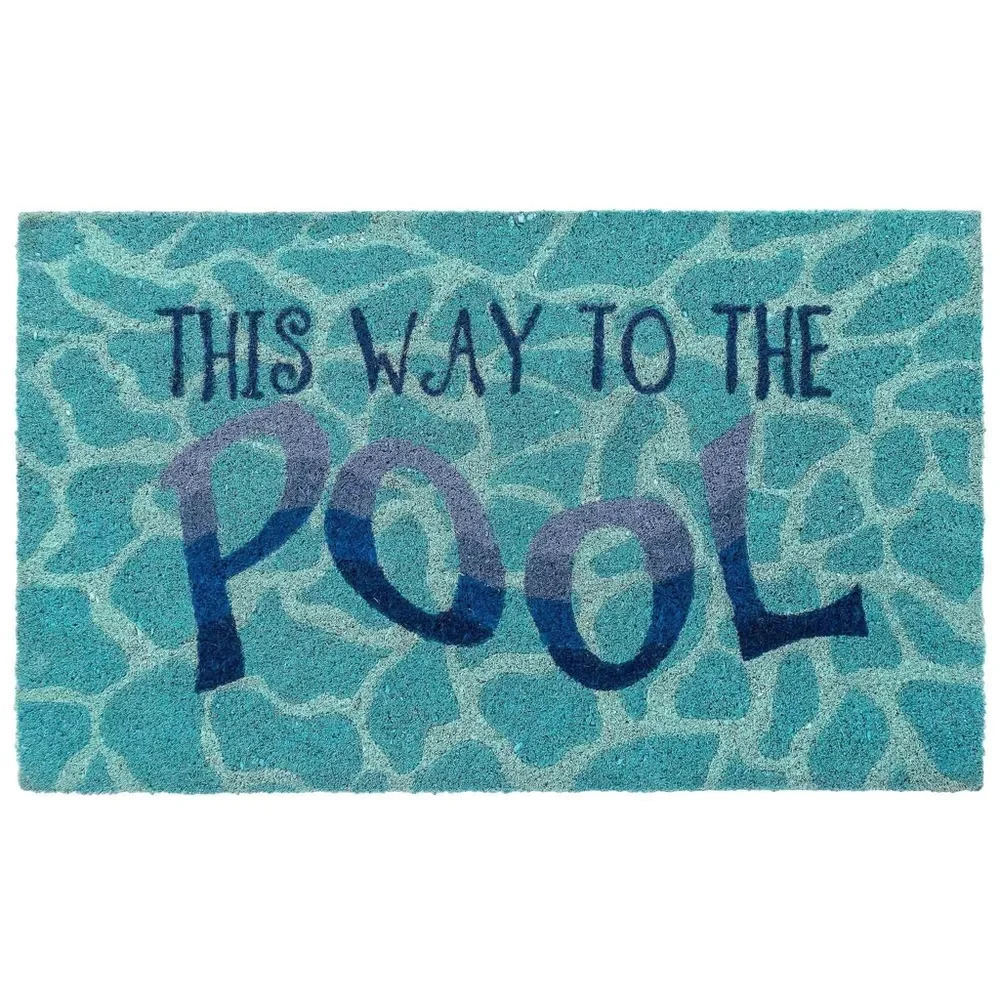Liora Manne Blue Bella Coastal This Way to the Pool Indoor/Outdoor Area Rug